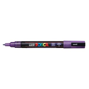 Caneta Posca PC-3ML Ponta Fina com Glitter Violeta Uniball